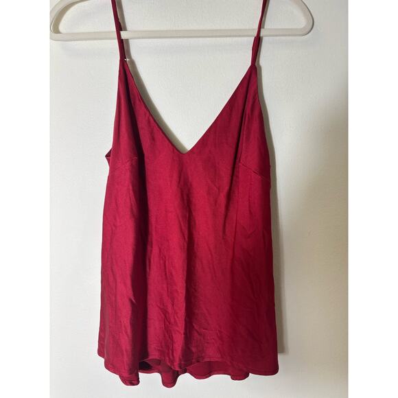 Chloe Kristyn Crimson Red V-Neck Cami Sz M - Picture 1 of 2